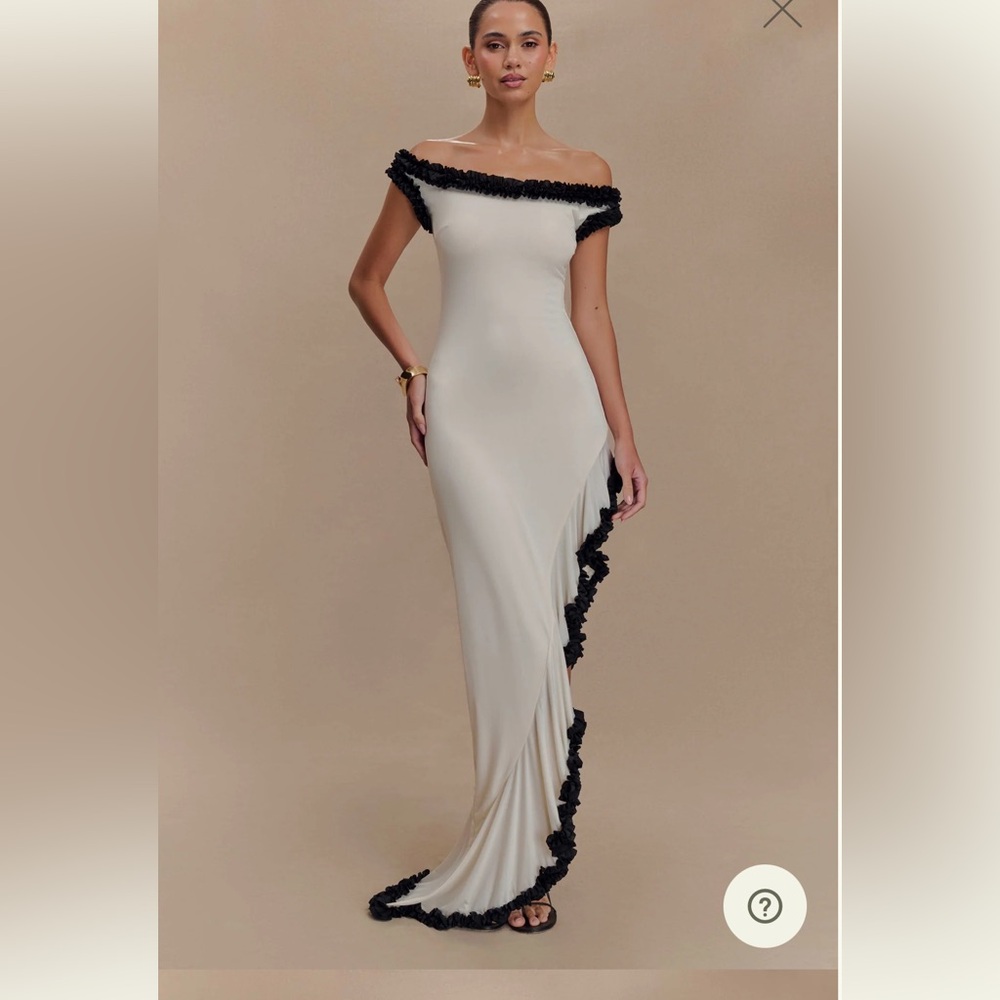 MESHKI Arielle off shoulder ruffle dress